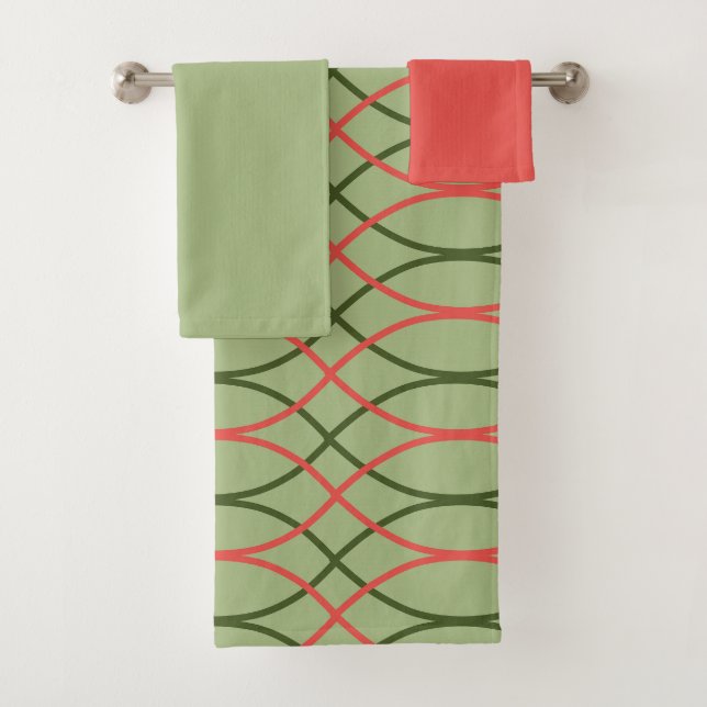 Conjunto de toalhas de banho de ondas verdes (Insitu)