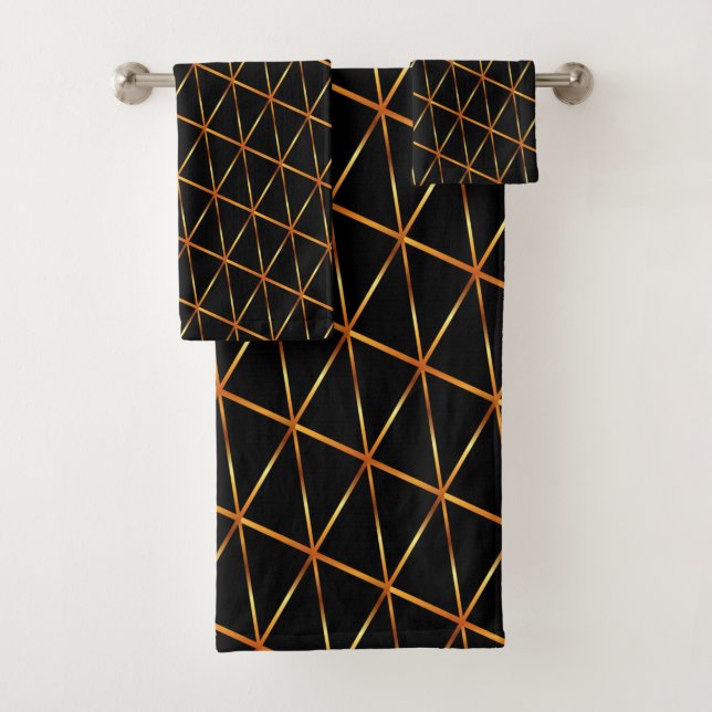 Conjunto de toalhas de banho de padrão amarelo (Insitu)