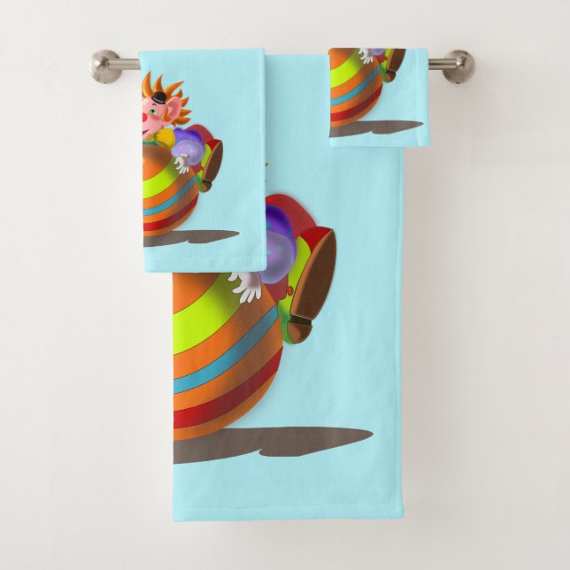 Conjunto de Toalhas de Banho de Palhaço Feliz para (Insitu)