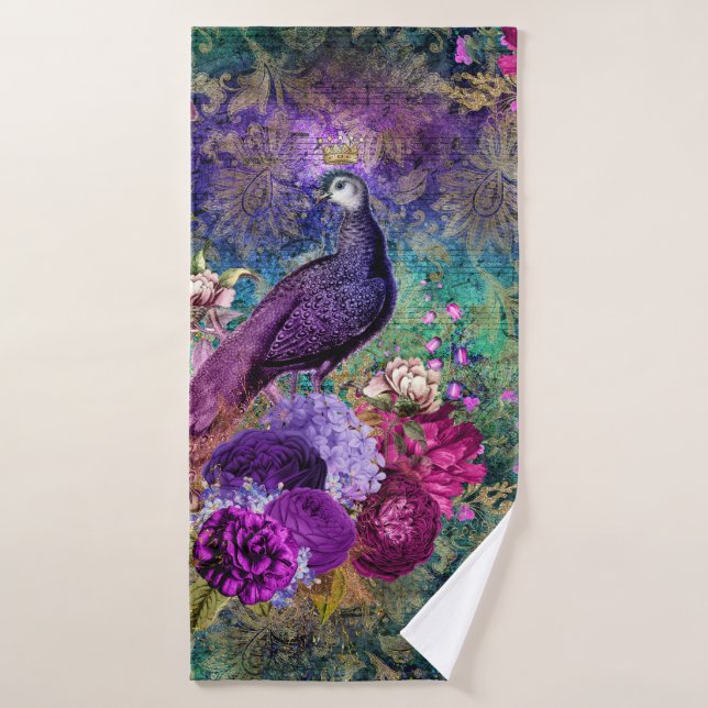 Conjunto de Toalhas de Banho de Pavão Elegante e B (Toalha de Banho)