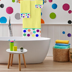 Conjunto de toalhas de banho de pontos multicolori