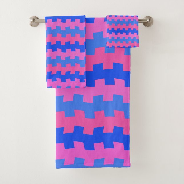 Conjunto de Toalhas de Banho de Química Azul e Ros (Insitu)