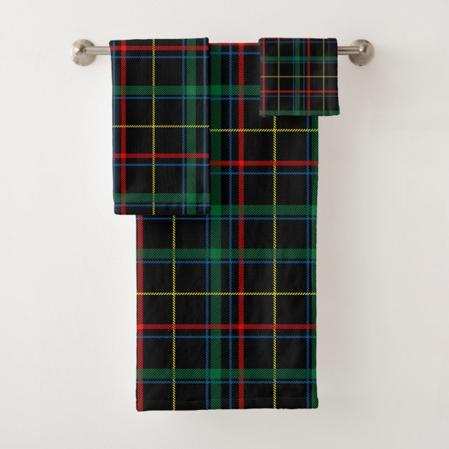 Conjunto de toalhas de banho de tartan de xadrez (Insitu)