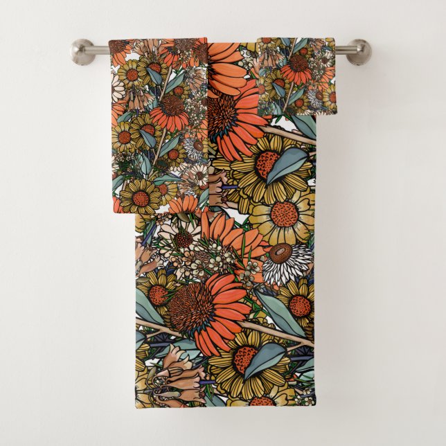 Conjunto de Toalhas de Banho do Jardim de Flores S (Insitu)