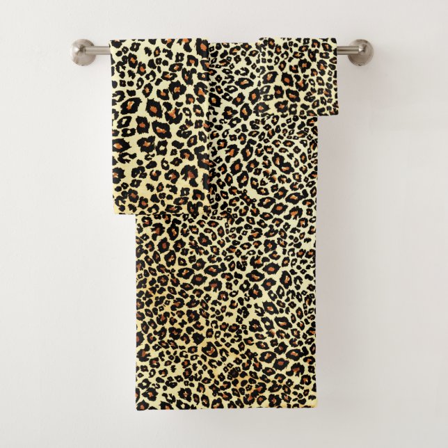 Conjunto de Toalhas de Banho Estampa Leopardo (Insitu)