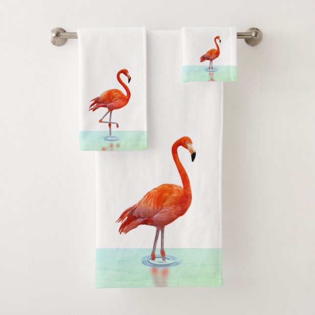 Conjunto de Toalhas de Banho Flamingo Rosa em Pé n (Insitu)