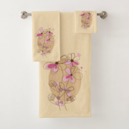Conjunto de Toalhas de Banho Florais Modernas