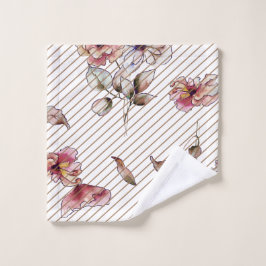 Conjunto de Toalhas de Banho Floral de Aquarela