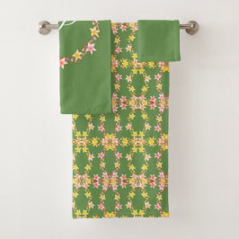 Conjunto de Toalhas de Banho Floral Vintage Shabby