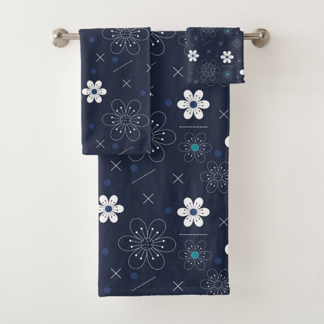 conjunto de toalhas de banho flores de inverno à m (Insitu)