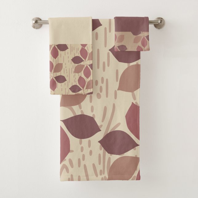 Conjunto de toalhas de banho Folha Marrom (Insitu)