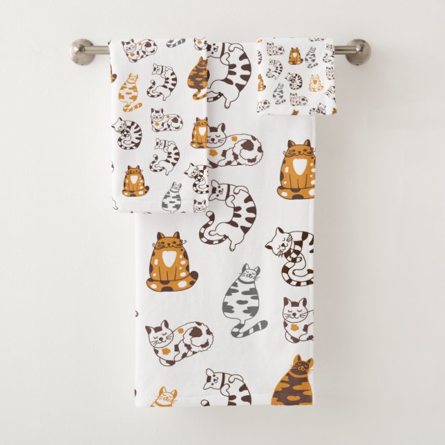 Conjunto de Toalhas de Banho Gatos Relaxando (Insitu)