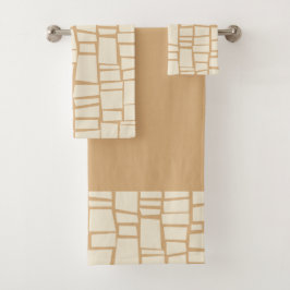 Conjunto de toalhas de banho geométrico retroromét