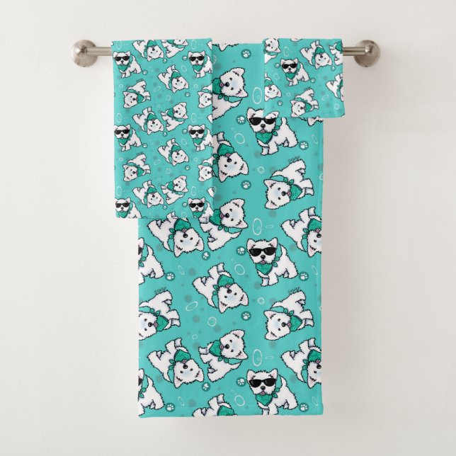 Conjunto de Toalhas de Banho KiniArt Cutieface Wes (Insitu)