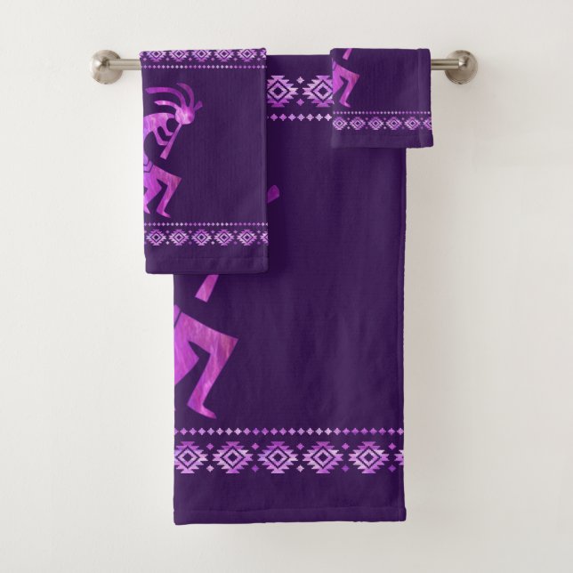 Conjunto de Toalhas de Banho Kokopelli Roxo (Insitu)