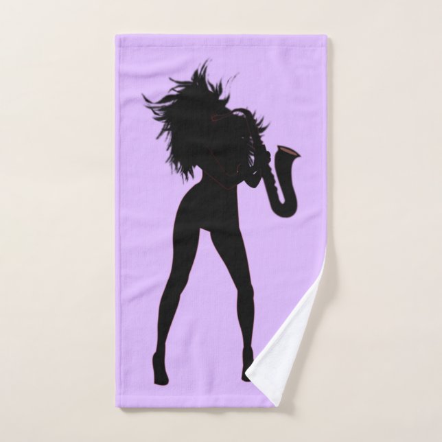 Conjunto de Toalhas de Banho Lady Saxofonista (Toalha de mão)