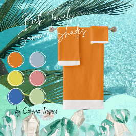 Conjunto de toalhas de banho laranja e branca