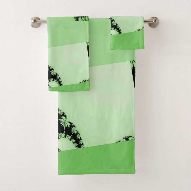 Conjunto de Toalhas de Banho lime Jardim Fractal (Insitu)