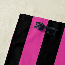 Conjunto de Toalhas de Banho Listras Rosa e Preto
