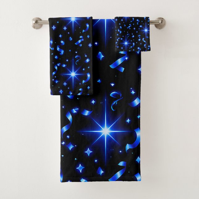 Conjunto de toalhas de banho meia-noite, estrelas  (Insitu)