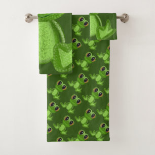 Conjunto de Toalhas de Banho Meu Amigo Sapo Verde