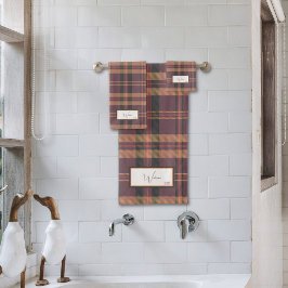 Conjunto de Toalhas de Banho Modern Plaid Heather