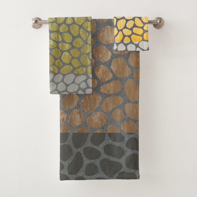 Conjunto de Toalhas de Banho Pedras Cinza Colorido (Insitu)