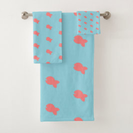 Conjunto de Toalhas de Banho Peixe Repete Bebê Azu