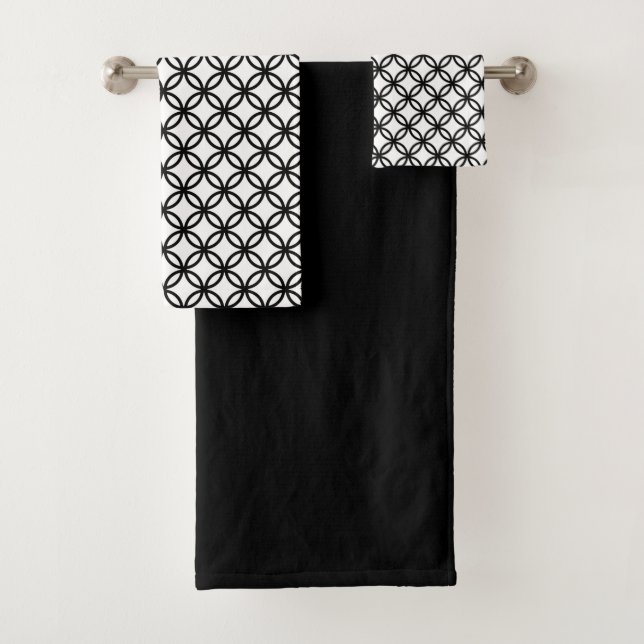Conjunto de Toalhas de Banho Preto e Branco (Insitu)