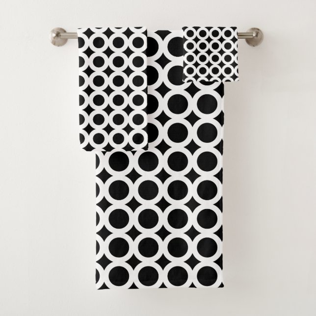 Conjunto de Toalhas de Banho Preto e Branco Modern (Insitu)