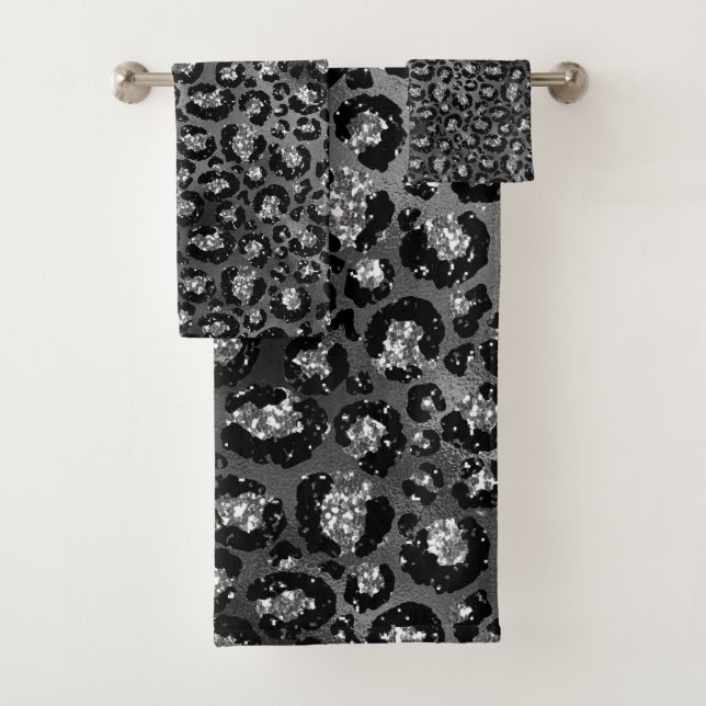 Conjunto de Toalhas de Banho Preto e Cinza Prata c (Insitu)