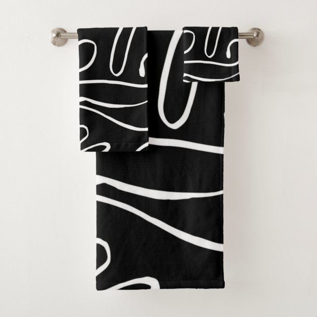 Conjunto de Toalhas de Banho Preto no Branco (Insitu)