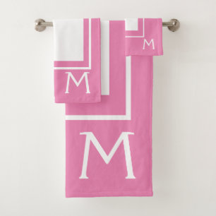 Conjunto de Toalhas de Banho Princesa Rosa e Branc