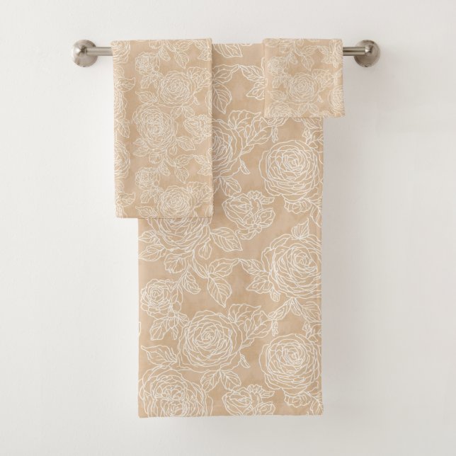 Conjunto de Toalhas de Banho Rosa Branca Elegante  (Insitu)