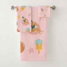 Conjunto de Toalhas de Banho Rosa Pastel para Fest