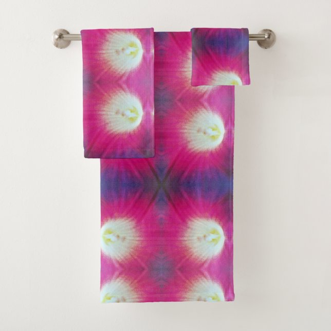 Conjunto de toalhas de banho roxa, cor-de-rosa, pe (Insitu)