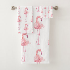 Conjunto de Toalhas de Banho Tender Flamingo Série
