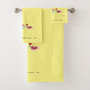 Conjunto de Toalhas de Banho : Vinha com Rosas