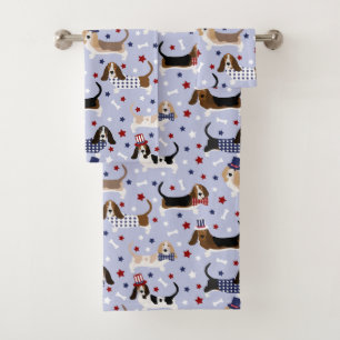 Conjunto de Toalhas de Bath do Basset Patriótico