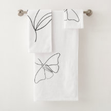 Conjunto de toalhas de borboleta minimalista