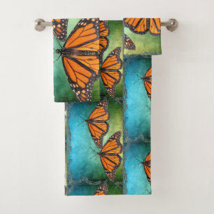 Conjunto de toalhas de borboleta monarca