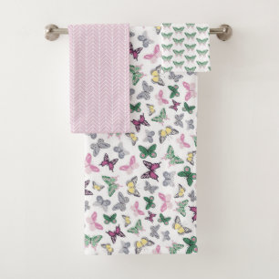 Conjunto de toalhas de borboletas Elegante