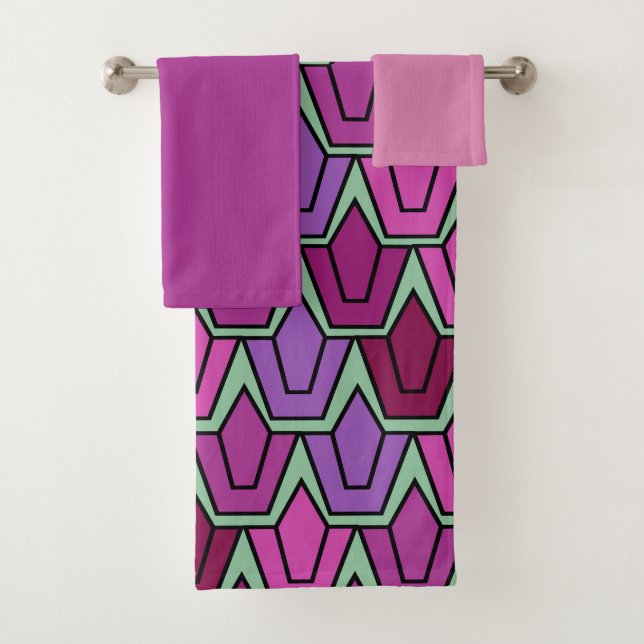 Conjunto de toalhas de campo de tulipas roxas (Insitu)