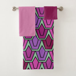 Conjunto de toalhas de campo de tulipas roxas