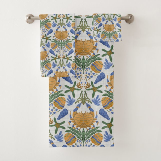 Conjunto de Toalhas de Caranguejo e Shell Costeira (Insitu)