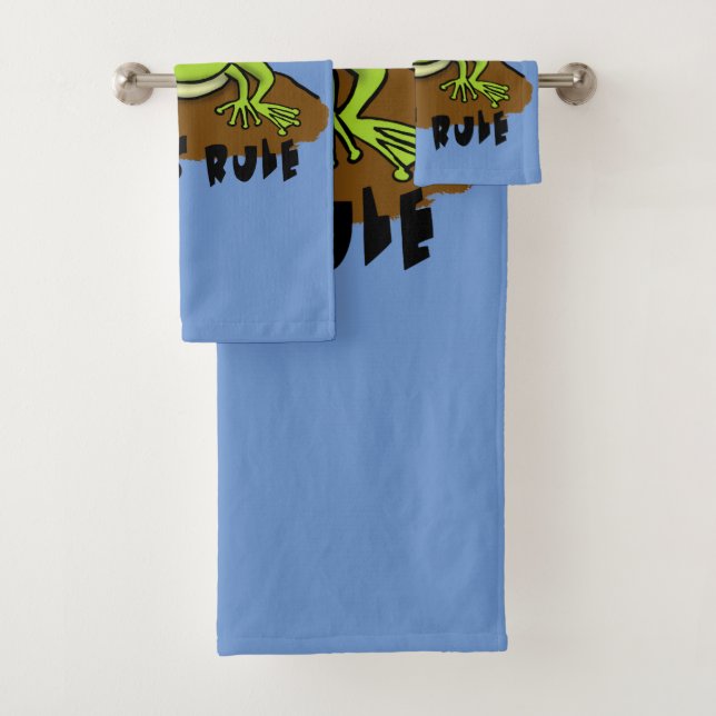 Conjunto de toalhas de cartoon de sapo giro. (Insitu)