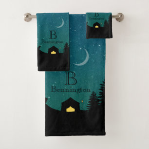 Conjunto de toalhas de cenas de acampamento