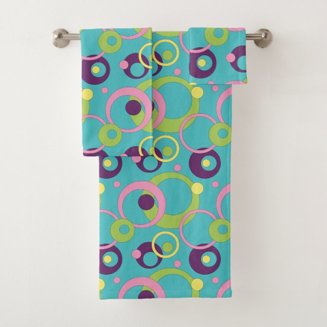 Conjunto de toalhas de círculos azuis fungos (Insitu)
