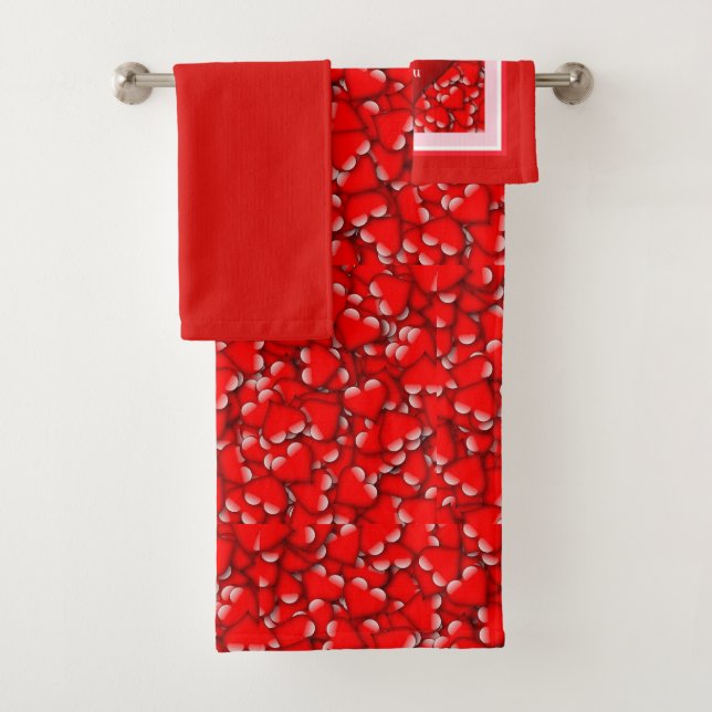 Conjunto de Toalhas de Dia dos Namorados com Padrã (Insitu)