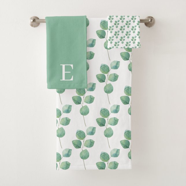 Conjunto de Toalhas de Eucalipto Monogramadas (Insitu)